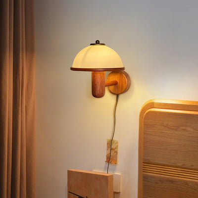 OakGlow Wooden Wall Light